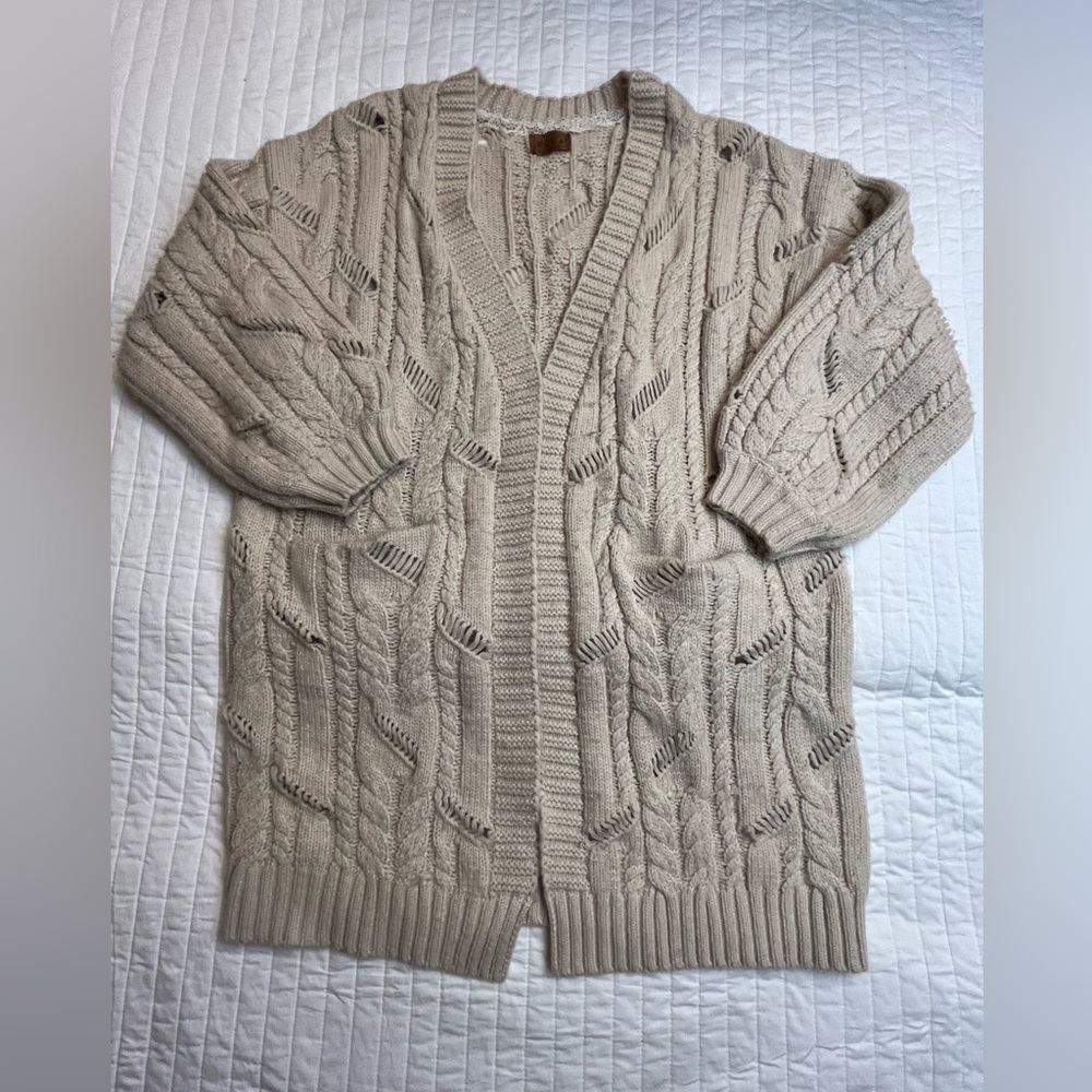 Pol cream open knit oversized cardigan